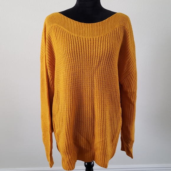 Workshop Republic Clothing Sweaters - B2G1 NWT Workshop Mustard Yellow Boat Neck Sweater